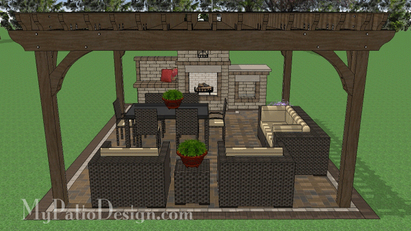 16' x 16' Cedar Pergola Design #2