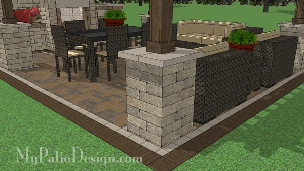 16' x 16' Cedar Pergola Design with Columns #4