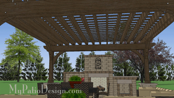 16' x 16' Cedar Pergola Design with Columns #5