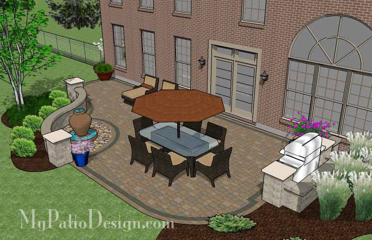 Relaxing Backyard Patio Plan | Layout and Material List – MyPatioDesign.com