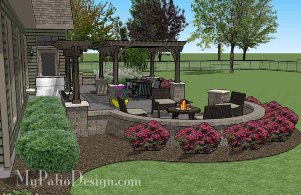Relaxing Outdoor Living Design with Pergola and Hot Tub 3
