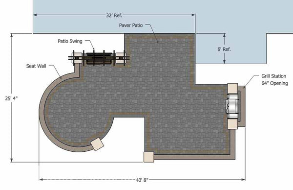 Relaxing Outdoor Living Design with Seat Walls and Swing 9