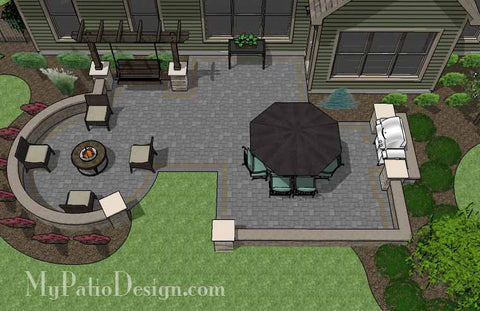 Relaxing Outdoor Living Design with Seat Walls and Swing 1