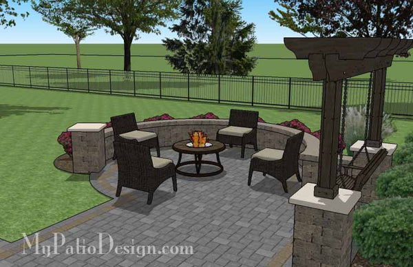Relaxing Outdoor Living Design with Seat Walls and Swing 5