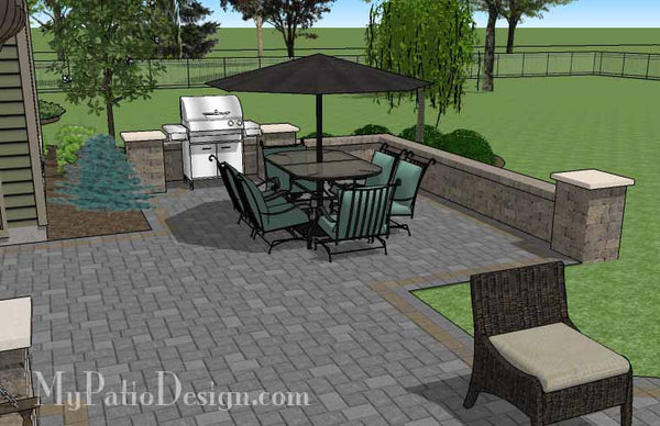 Relaxing Outdoor Living Design with Seat Walls and Swing 6