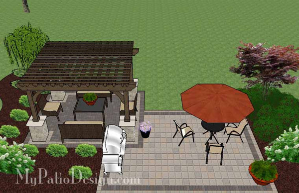 Simple and Affordable Brick Patio Design with Pergola 5