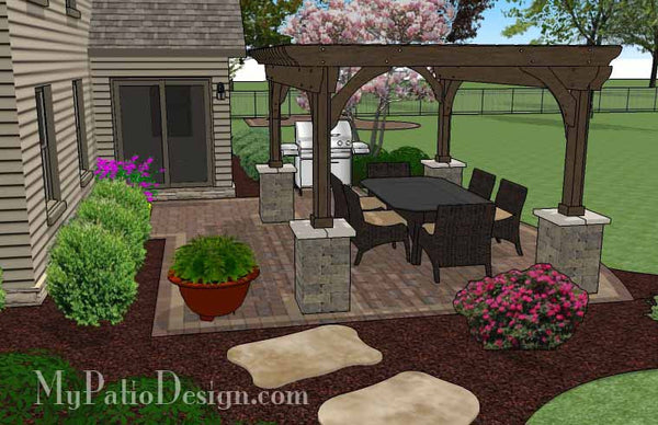 Simple Outdoor Living Design with Pergola 4