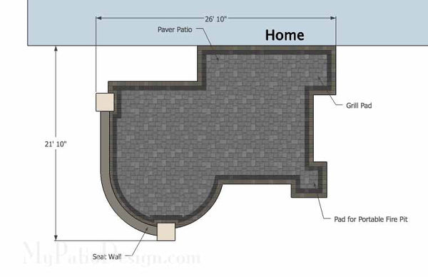 Simple Outdoor Patio Design with Portable Fire Pit #1