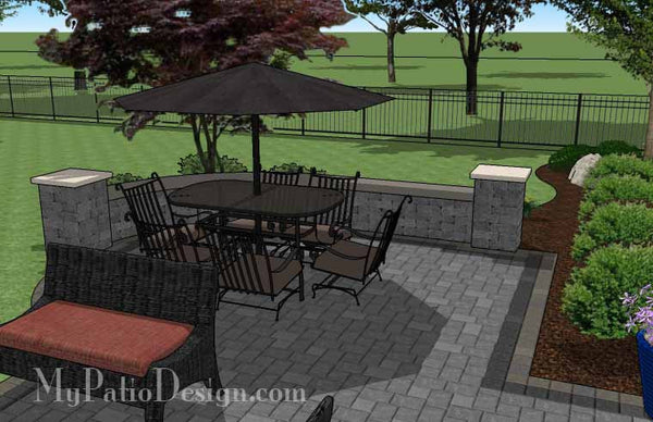 Simple Outdoor Patio Design with Portable Fire Pit #6