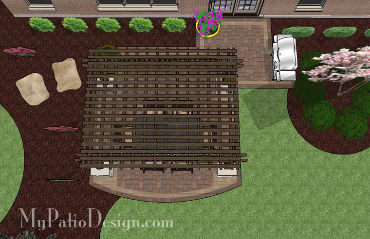 Simple Paver Patio Design with Pergola 2