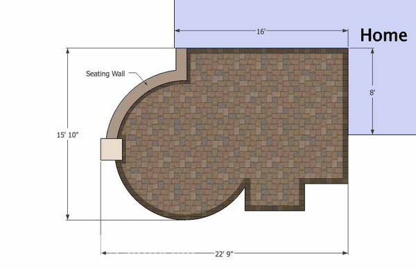 Small Courtyard Patio Design with Seat Wall 1