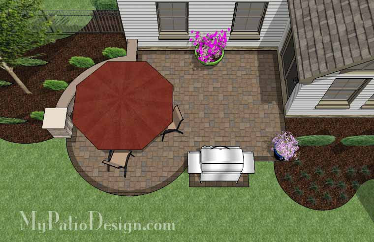 Small Courtyard Patio Design with Seat Wall 2