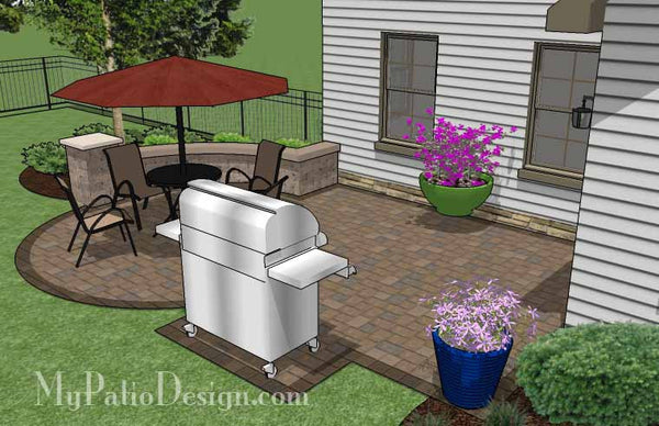 Small Courtyard Patio Design with Seat Wall 4