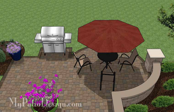 Small Courtyard Patio Design with Seat Wall 5