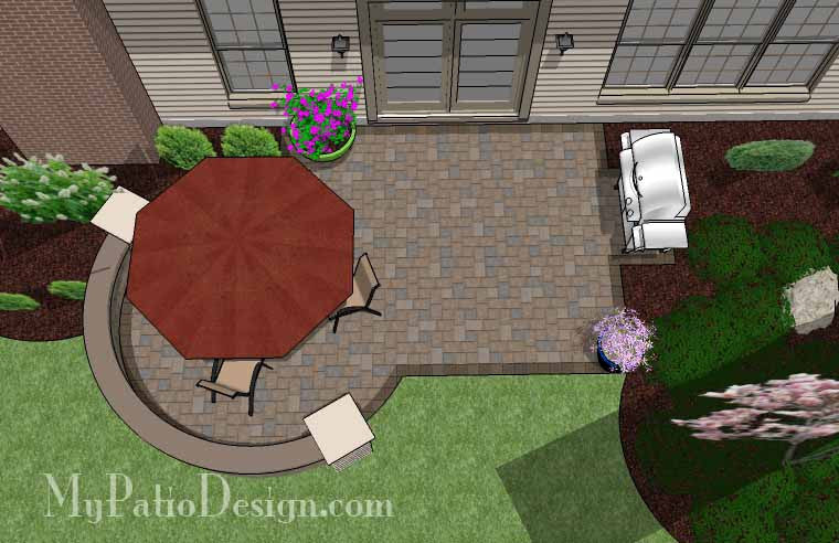 Small Patio Design on a Budget with Seat Wall 2