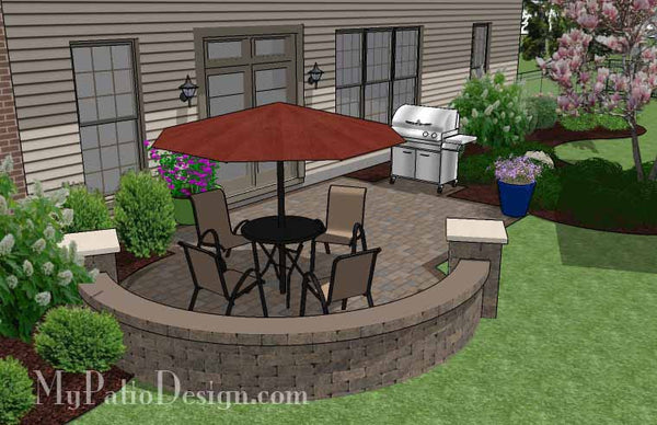 Small Patio Design on a Budget with Seat Wall 3