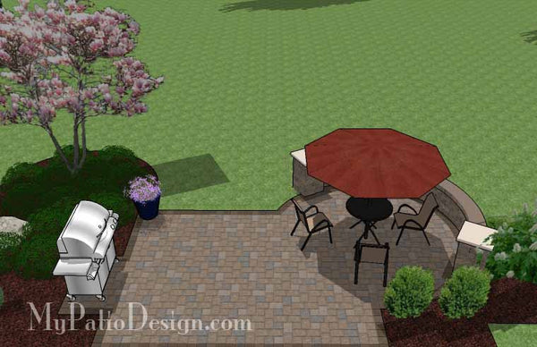 Small Patio Design on a Budget with Seat Wall 5
